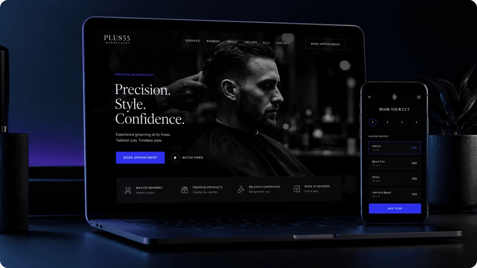 Plus55 Barbershop project preview