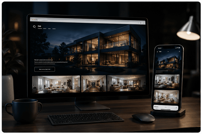 Premium website displayed on desktop and mobile devices